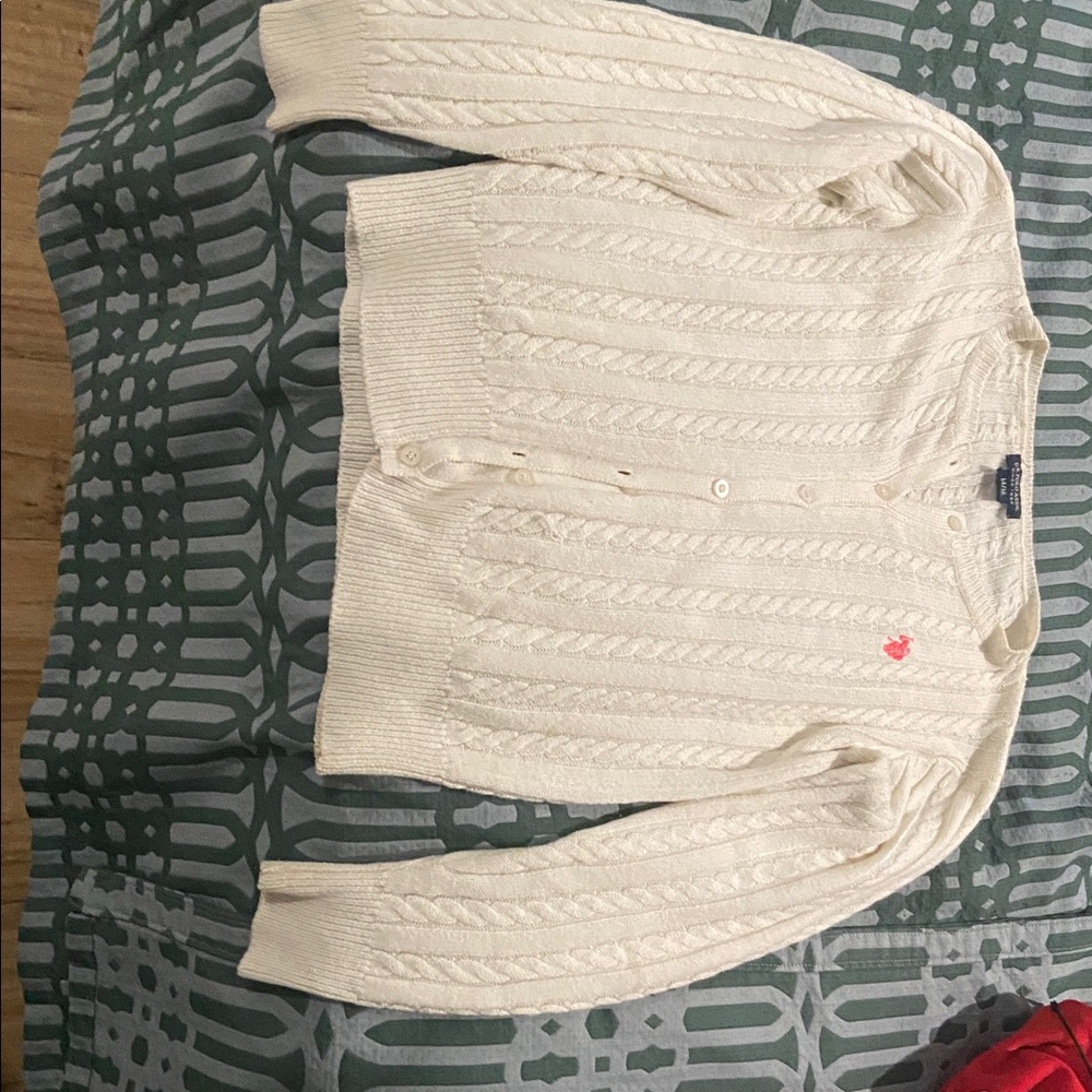U.S. Polo Assn. Ivory Cable Knit Cardigan